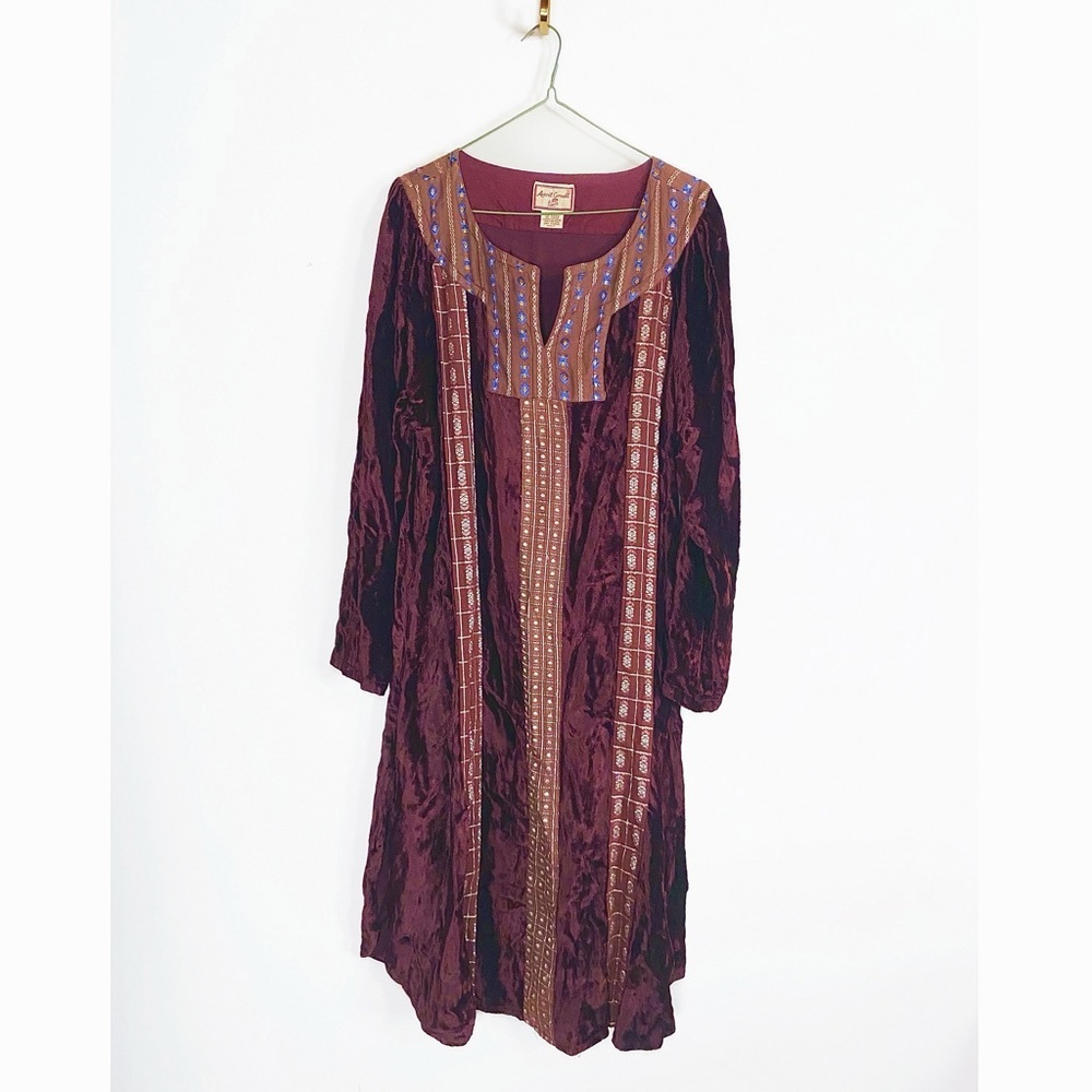 APRIL CORNELL Long sleeve Velvet Dress Womens size M